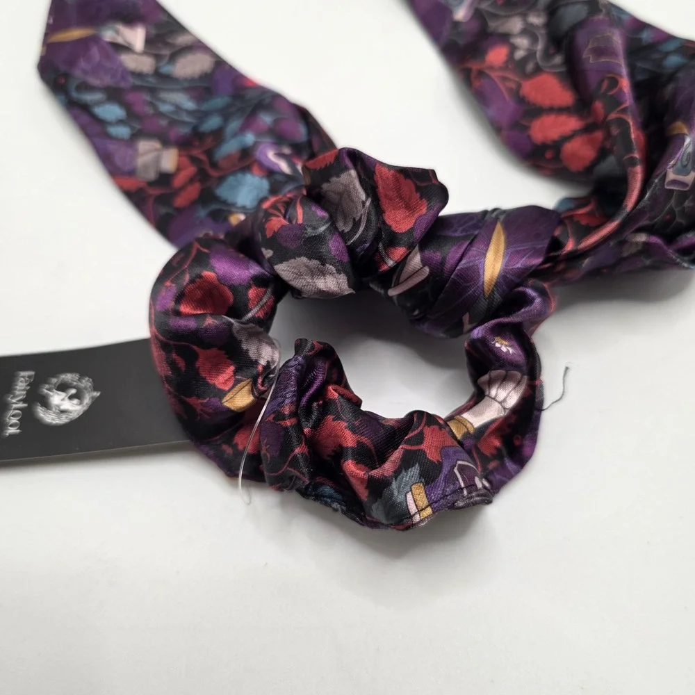 FairyLoot Poison Study Scrunchie Scarf Purple Butterfly Floral Dark Academia New